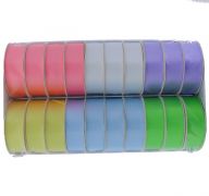 PASTEL POLY-SATIN RIBBONS ASSORTED COLORS 1 INCH X 3 YARDS