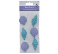 RESIN SEASHELL ACCENTS 3D 6PC