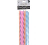 PLASTIC REUSABLE STRAW 10 COUNT 7.5 INCH