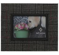 BLACK AND WHITE FABRIC FRAME 6 X 4 INCH