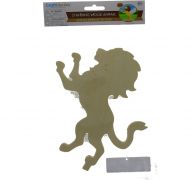 WOODEN LION ON STAND 8.25 INCH