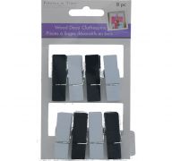 WOOD DECO CLOTHESPINS 8 PACK 1.8 INCH