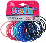 STYLIN GIRL CLASP FREE PONY HOLDER 36 PACK