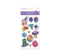 OUTER SPACE PAPER CRAFT STICKERS FOIL PUFFY  