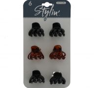 SMALL HAIR CLIPS 6 PACK