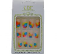 COLORFUL PRE GLUED NAILS 12 PACK