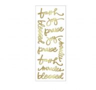 GOLD GLITTER STICKERS WITH 10 FAITH BASED PHRASES