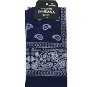 Navy Blue Bandana 100 Cotton Versatile Large Paisley Bandanas in Pack of 1