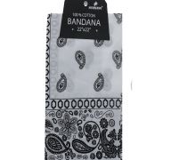White Bandana 100 Cotton Versatile Large Paisley Bandanas in Pack of 1