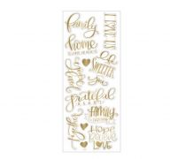 GOLD STICKERS WITH FAMILY PHRASES 12 PC