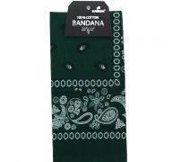 Green Bandana 100 Cotton Versatile Large Paisley Bandanas in Pack of 1