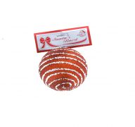 RED ORNAMENT WITH SILVER SWIRLS