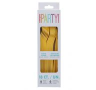 YELLOW PLASTIC CUTLERY 18 COUNT