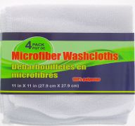 WASH CLOTHS 4 PACK 11 X 11 INCH