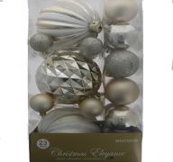 SILVER GOLD DIFFERENT SIZE ORNAMENTS