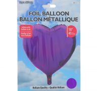 PURPLE FOIL HEART SHAPE BALLOON 18 INCH