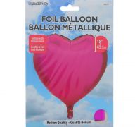 FUCHSIA FOIL HEART SHAPE BALLOON 18 INCH