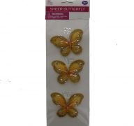 YELLOW SHEER BUTTERFLY 3 PACK