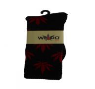 BLACK AND RED WEED SOCKS