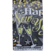 NEW YEARS GLITTER TABLE COVER 54 X 84 INCH
