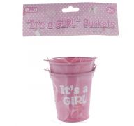 ITS A GIRL BUCKET 7CM X 7CM PINK 2 COUNT