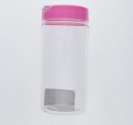 ACRYLIC JAR PINK WITH LIDS 24 oz heigth 5.3&quot