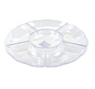 PLASTIC 6 SECTIONAL TRAY CLEAR