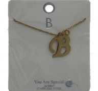 B GOLD-SILVER  LETTER NECKLACE