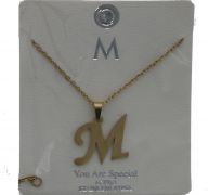 M GOLD-SILVER  LETTER NECKLACE