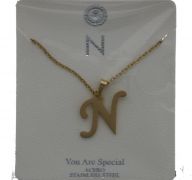 N GOLD-SILVER  LETTER NECKLACE