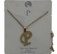 P GOLD-SILVER  LETTER NECKLACE