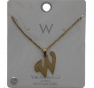 W GOLD-SILVER  LETTER NECKLACE
