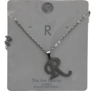 R GOLD-SILVER  LETTER NECKLACE