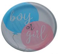GENDER REVEAL 9 INCH PLATE 8 COUNT