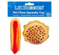 LIL BUDDIES PET CHEW SQUEAKY TOY 2PC SET
