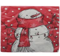 RED STRIPES SNOWMAN LUNCH NAPKINS 16 COUNT