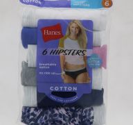 HANES COTTON TAGLESS HIPSTERS SIZE 6 6 PACK