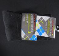 9-11 DIABETIC CREW  BLACK SOCKS