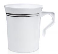 12.99 SILVER WHITE TEA CUPS 20 PACK  