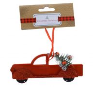 ORNAMENT RED TRUCK WITH TREE