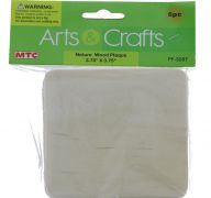 NATURE WOOD PLAQUE 3.75 X 3.75 INCH 6 COUNT