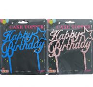 HAPPY BIRTHDAY GLITTER CAKE TOPPER XXX