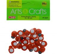 PAINTED WOODEN LADYBUG 15 X 20 MM 20 PACK