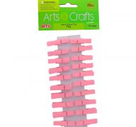 PINK WOODEN CLOTHES PIN 20 PACK