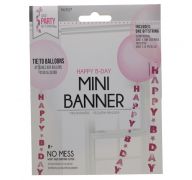 MINI PINK HAPPY B-DAY BANNER 6 FT