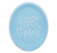 BLUE BABY SHOWER PLATE 9 IN 8 CT  