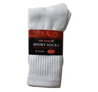 WHITE SPORT SOCKS 2 PAIRS 10-13