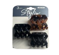STYLIN 3 PACK HAIR CLIPS