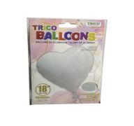 WHITE HEART 18 INCH BALLOON 