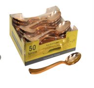 4.99 ROSE GOLD PREMIUM PARTYWARE 50 SPOONS